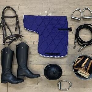 Solid Purple English Saddle Pad - 22” x 43”